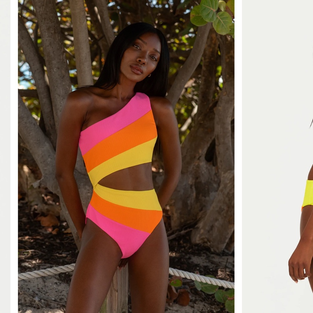 NWT BEACH RIOT Joyce One Piece Soleil Colorblock